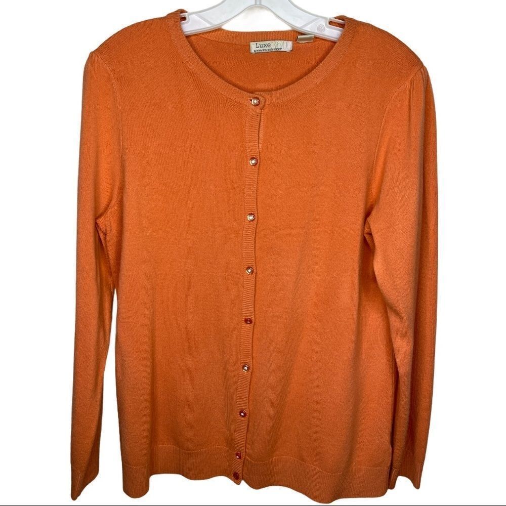 Luxe 360 Cardigan Sweater Orange